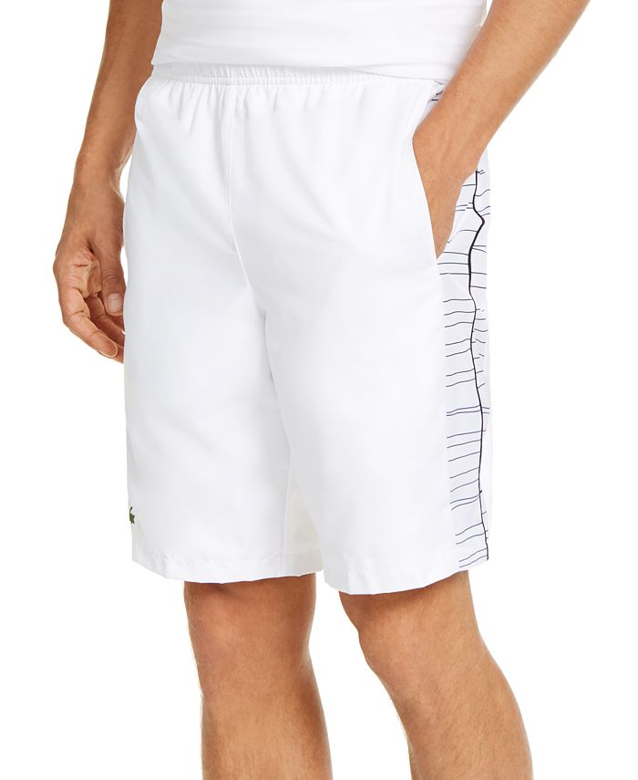Lacoste Men's Relaxed-Fit Side Printed Panel Sport Shorts & Reviews ...