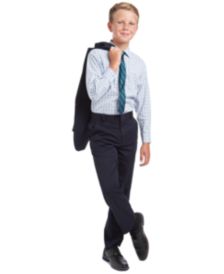 Big Boys 2-Pc. Regular-Fit Plaid Dress Shirt & Stripe Tie Set, Alexander Blazer & Alexander Dress Pants 