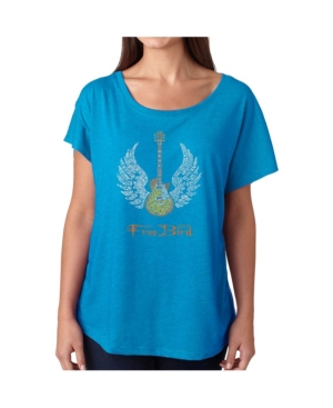 image of La Pop Art Women-s Dolman Cut Word Art Shirt - Lyrics to Freebird