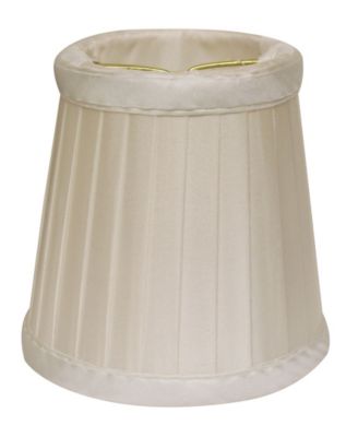 Cloth&Wire Slant Side Pleat Chandelier Lampshade with Flame Clip