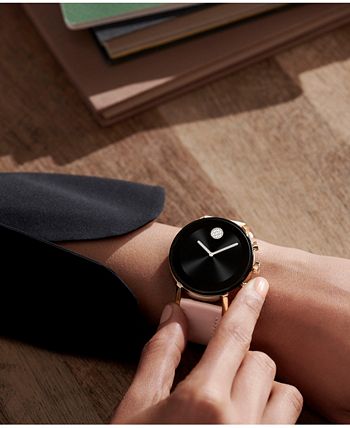 Movado Connect 2.0 Pink Leather Strap Touchscreen Smart Watch 40mm