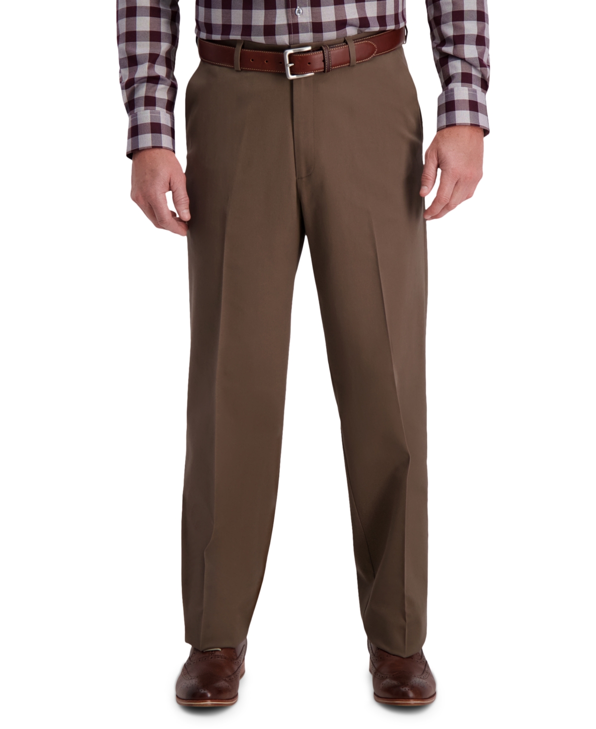 Men's W2W Pro Relaxed-Fit Flat Front Casual Pants - Bark