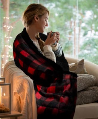 réjuve - 10 lb Shiny Flannel Sherpa Weighted Blanket