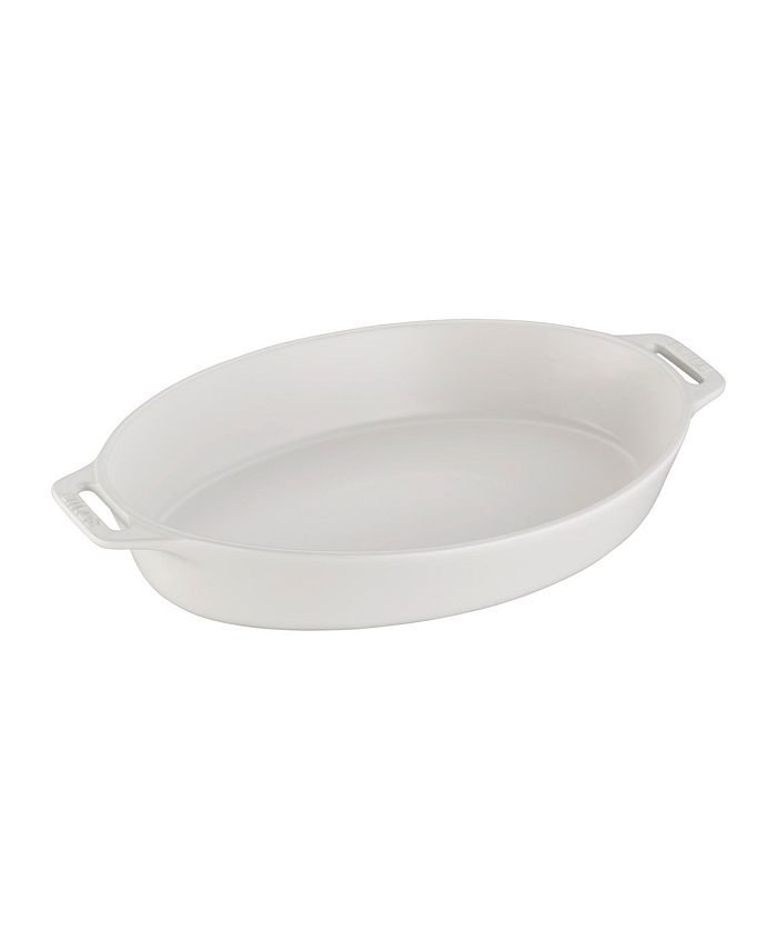 Staub 11 Ceramic Oval Baking Dish - White