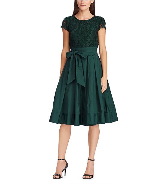 Lauren Ralph Lauren Lace Taffeta Dress Reviews Dresses Women