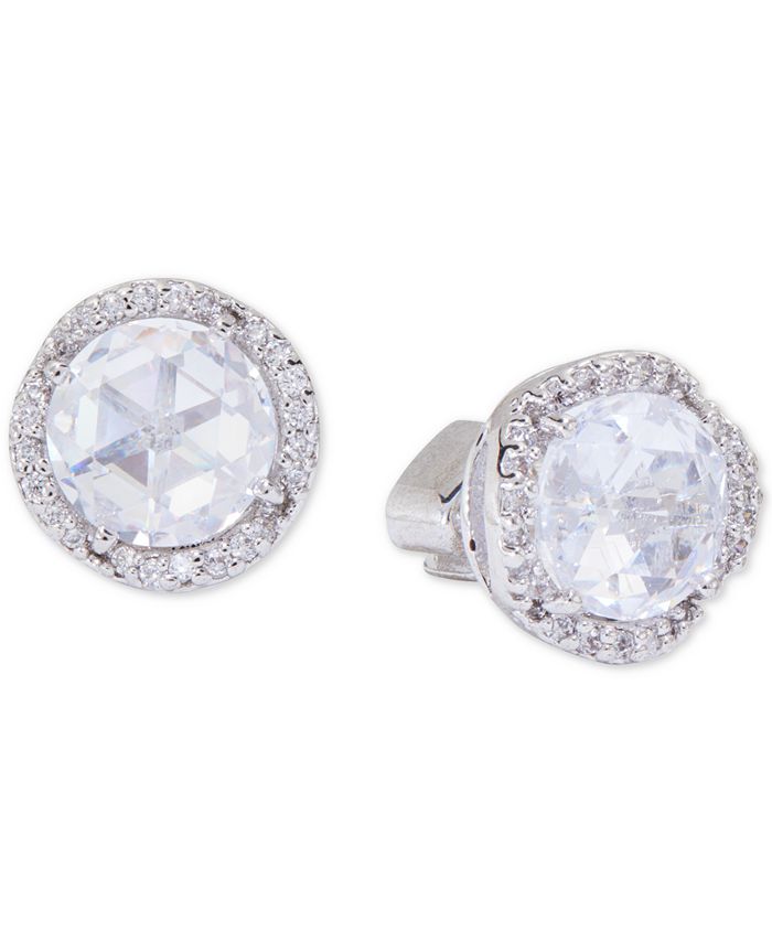 kate spade new york Silver-Tone Pavé & Large Crystal Round Stud Earrings &  Reviews - Earrings - Jewelry & Watches - Macy's