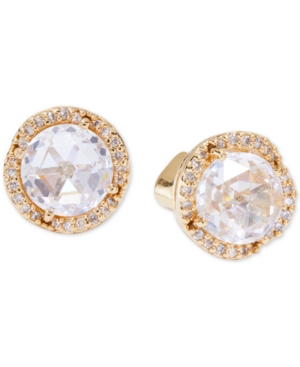image of Kate Spade New York Silver-Tone Pave & Large Crystal Round Stud Earrings
