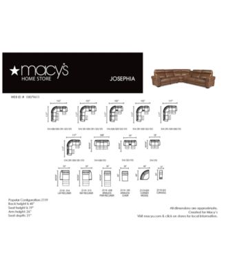 Furniture Josephia 2-Pc. Leather Sectional with 2 Power Recliners, Created for Macy's