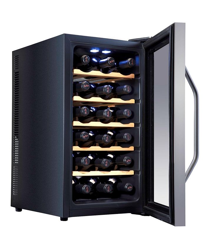 Ivation 18 Bottle Wine Cooler Stainless Steel with Wood Shelves Macy's