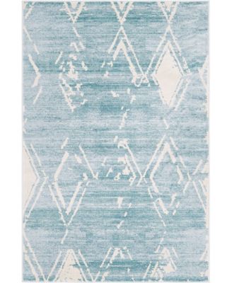 Carnegie Hill Uptown Jzu006 Turquoise 4' x 6' Area Rug