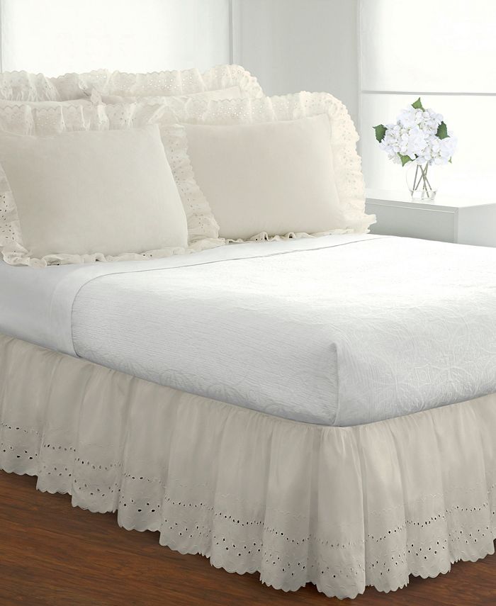 Fresh Ideas Ruffled Eyelet Queen Bed Skirt & Reviews Sheets