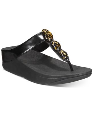 FitFlop Fino Metallic Fleck Toe-Post Sandals - Macy's