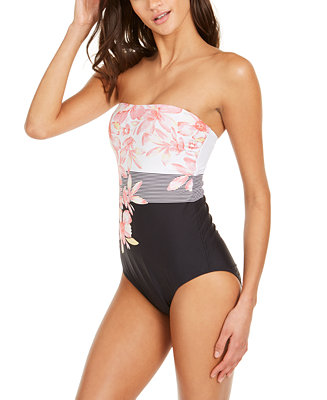 Calvin Klein Strapless Printed Tummy Control One-Piece Swimsuit & Reviews -  Swimsuits & Cover-Ups - Women - Macy's