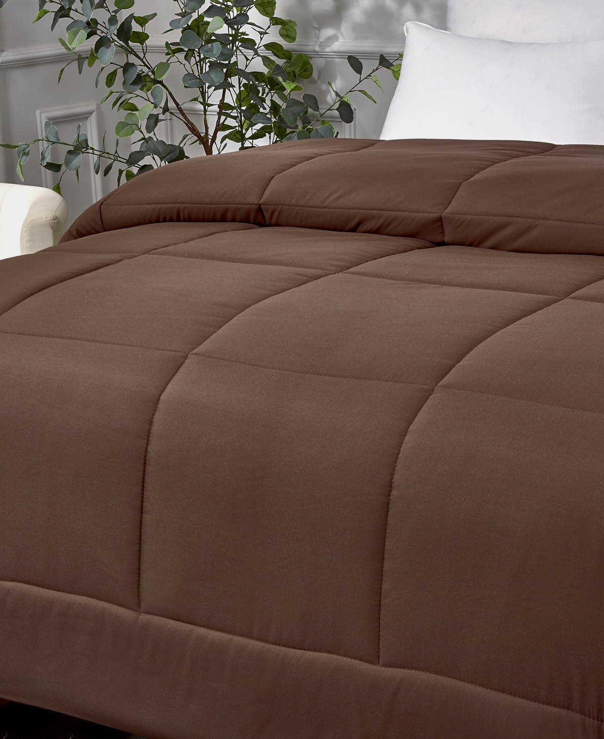 Royal Luxe Reversible Down Alternative Comforter, Full/queen, Exclusively At Macy's In Chocolate,khaki