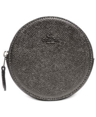 COACH Metallic Leather Round Coin Case Macy s