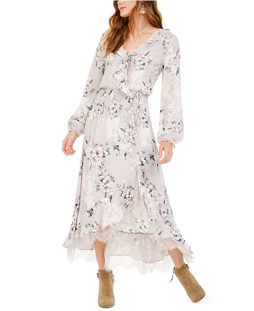 American Rag Juniors Ruffled Lace Trim Maxi Dress Created For