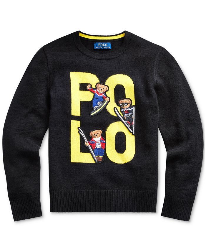 Polo Ralph Lauren Big Boys Polo Bear Merino Wool Sweater & Reviews ...