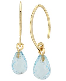 Gemstone Briolette Drop Earring in 14k Yellow Gold Available in Amethyst, Garnet, Citrine, and Peridot.