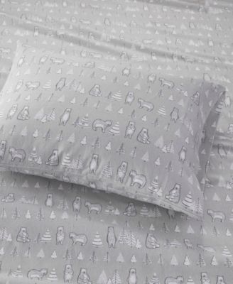 Novelty Printed Cotton Flannel 3-Pc. Sheet Set, Twin XL