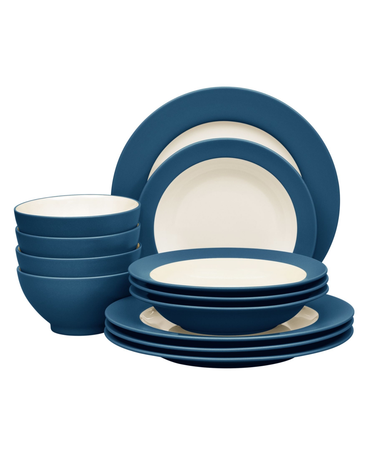 Colorwave Rim 12-Piece Dinnerware Set, Service for 4, Created for Macy's - Blue