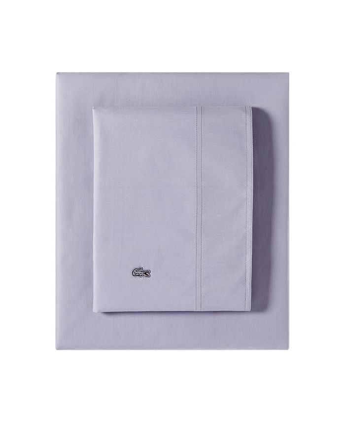 Lacoste Home Washed Solid Cotton Percale Sheet Set, Twin - Macy's