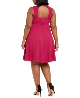 B Darlin Trendy Plus Size Scuba Fit & Flare Dress - Macy's