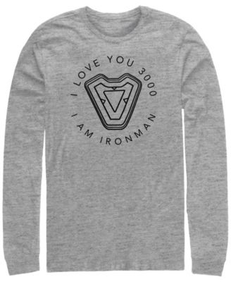 Marvel Men's Avengers Endgame Iron Man I Love You 3000, Long Sleeve T-shirt