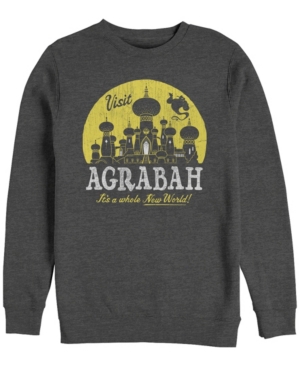 Disney Men's Aladdin Visit Agrabah a Whole New World Crewneck Fleece