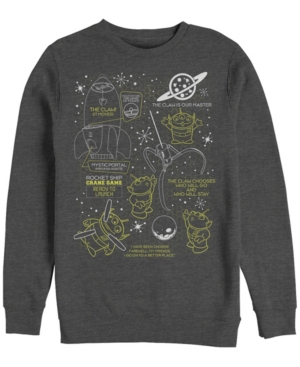 Disney Pixar Men's Toy Story Aliens Claw Master Map Crewneck Fleece