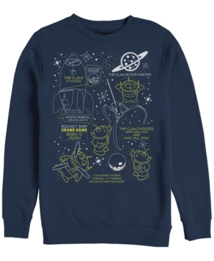 Disney Pixar Men's Toy Story Aliens Claw Master Map Crewneck Fleece