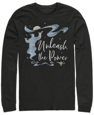 Disney Men's Aladdin Live Action Genie Unleash the Power Portrait, Long Sleeve T-Shirt