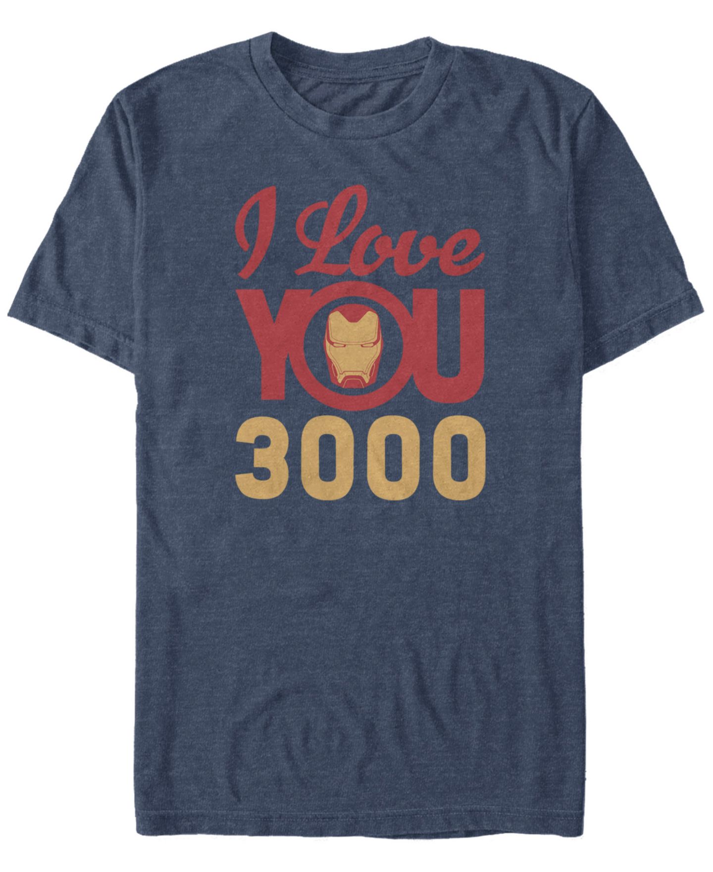 Мужская футболка Fifth Sun Marvel Avengers Endgame Iron Man Face I Love You 3000, Short Sleeve, цвет: Тёмно-синий — фото 1