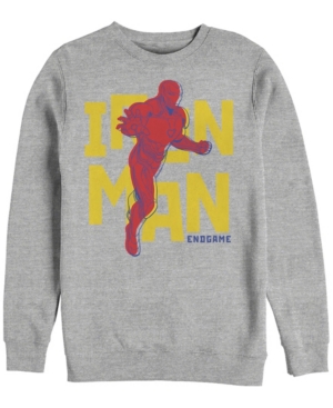 Marvel Men's Avengers Endgame Iron Man 3d Pop Art Crewneck Fleece