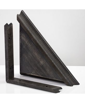 American Art Decor Rustic Wood Floating Corner Shelves, Set of 2