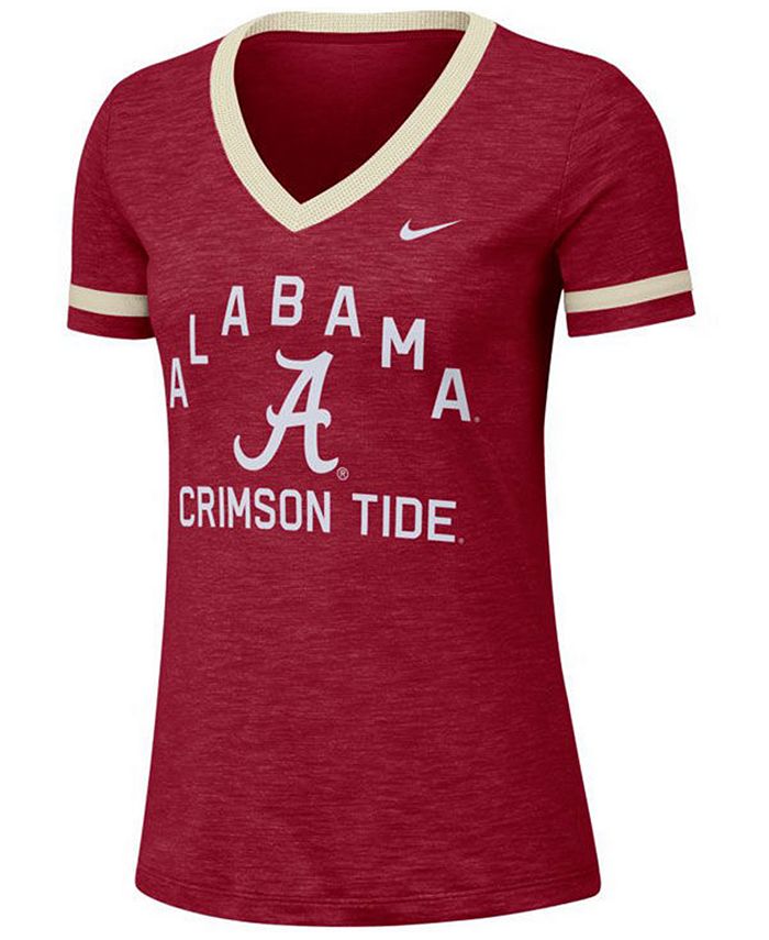 Nike Women's Alabama Crimson Tide Slub Fan V-Neck T-Shirt - Macy's