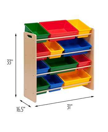Honey Can Do - Kids Toy Room Organizer with Totes, 12 Bins