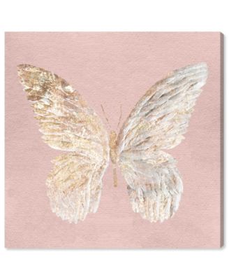 Golden Butterfly Glimmer Blush Canvas Art - 12
