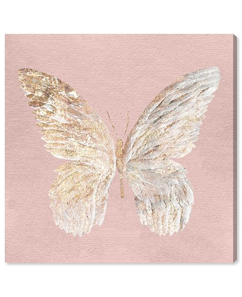Oliver Gal Golden Butterfly Glimmer Blush Canvas Art Collection