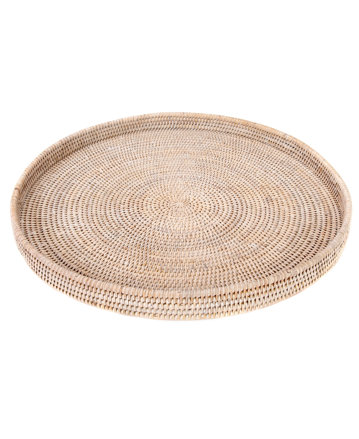 Artifacts Trading Company Artifacts Rattan Round Ottoman Tray