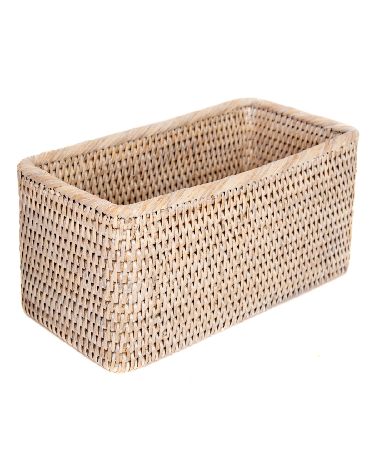 Artifacts Trading Company Artifacts Rattan Rectangular Basket In Off-white