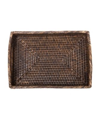 Artifacts Rattan Rectangular Serving Tray With High Handles