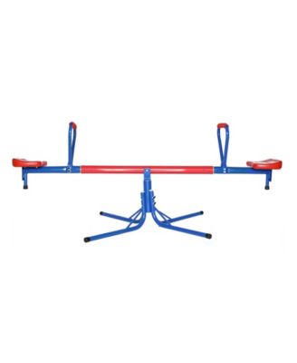 PawsMark - Extendable Outdoor Red and Blue Metal Rotating Seesaw