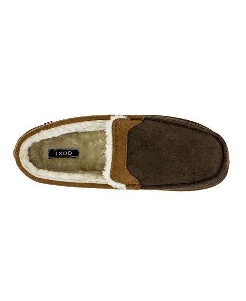 IZOD Men's Two-Tone Moccasin Slippers with Memory Foam & Reviews - All ...