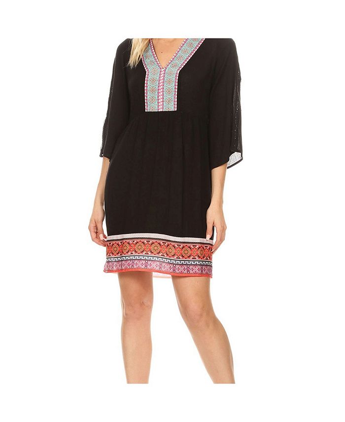 White Mark Women's Gabrielle Embroidered Dress - Macy's