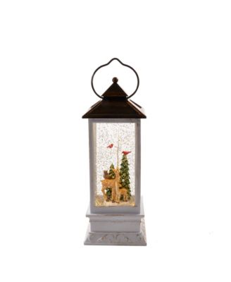 Kurt Adler - 10-Inch Battery-Operated LED Deer and Tree Musical Table Piece with Motion