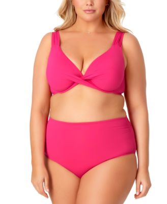 pink plus size bikini