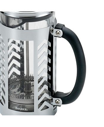 Bonjour - BonJour Glass and Stainless Steel Chevron 33.8-Oz. French Press
