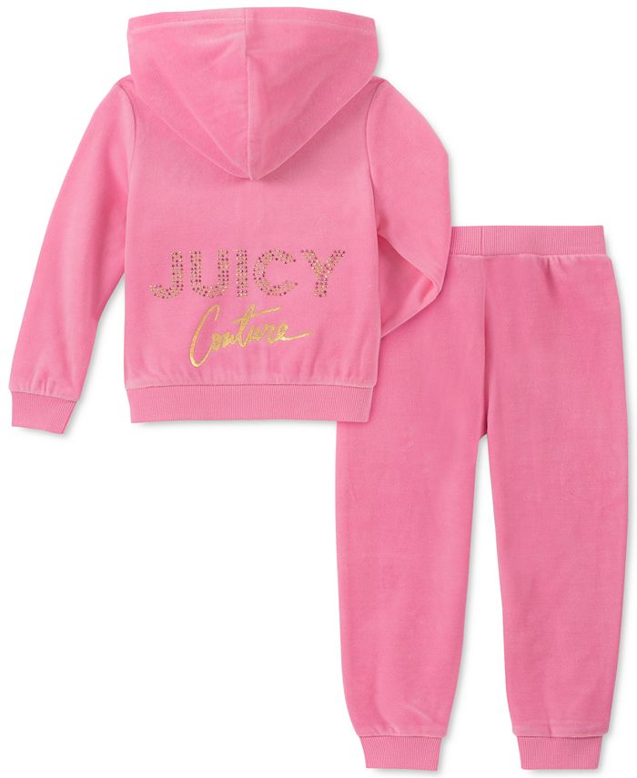 Juicy Couture Toddler Girls 2-Pc. Velour Hoodie & Jogger Pants Set - Macy's