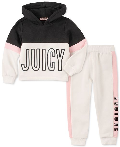 Juicy Couture Toddler Girls 2 Pc Colorblocked Hoodie Jogger