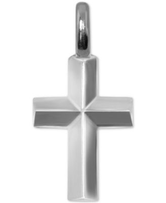 Mini Cross Charm Pendant in Sterling Silver
